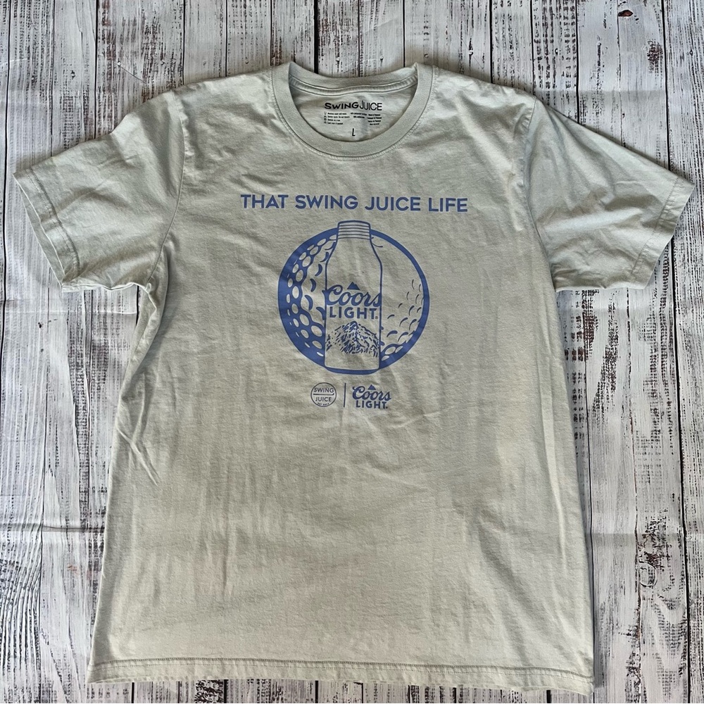 SWING LIFE SwingJucie COORS LIGHT GOLF UNISEX T-SHIRT cotton poly blend Lg